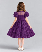 Grape Ball Gown Girls Formal Dresses Back