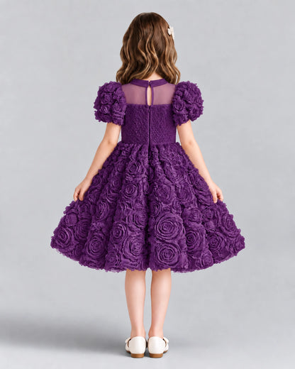 Grape Ball Gown Girls Formal Dresses Back