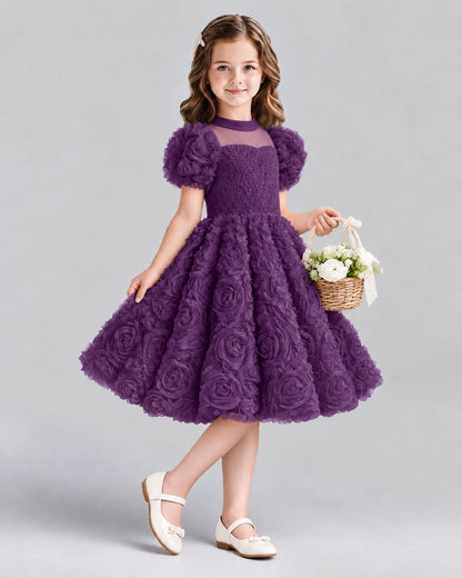 Grape Ball Gown Girls Formal Dresses Side