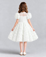 Ivory Ball Gown Girls Formal Dresses Back