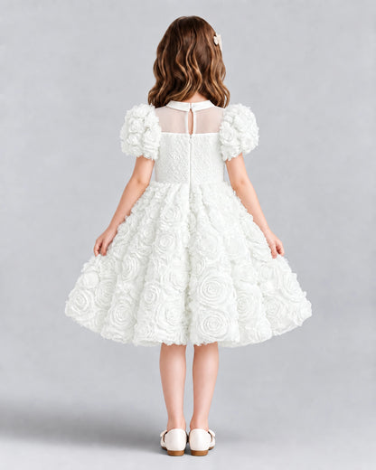 Ivory Ball Gown Girls Formal Dresses Back
