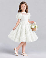 Ivory Ball Gown Girls Formal Dresses Side