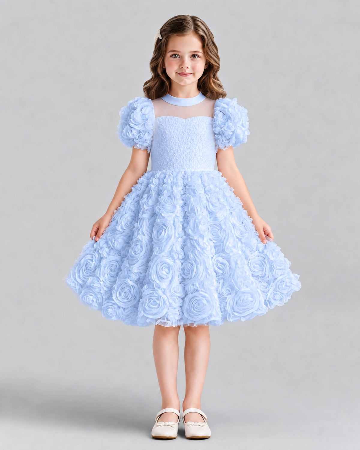 Lavender Ball Gown Girls Formal Dresses Front