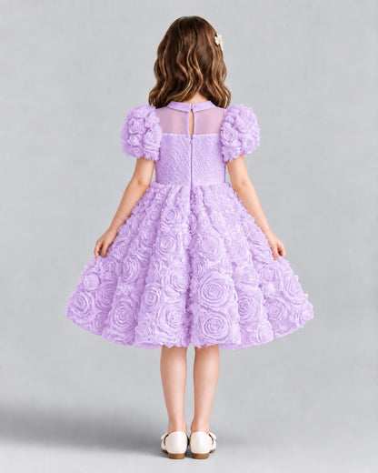 Lilac Ball Gown Girls Formal Dresses Back