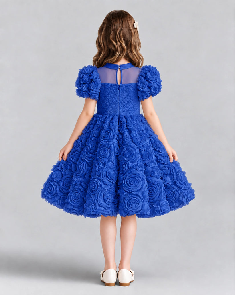 Royal Blue Ball Gown Girls Formal Dresses Back