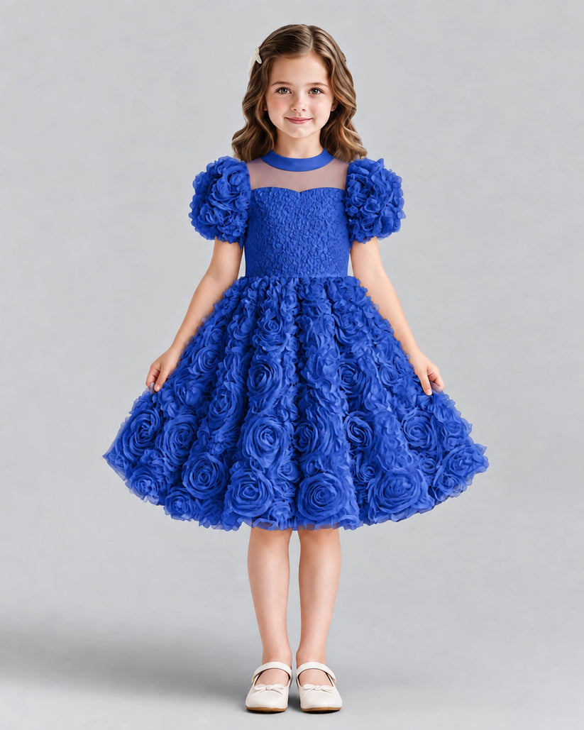 Royal Blue Ball Gown Girls Formal Dresses Front