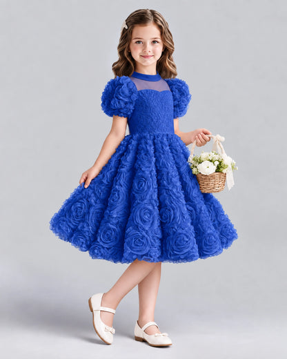Royal Blue Ball Gown Girls Formal Dresses Side