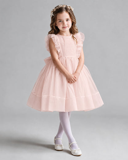 Blush Pink A-line Girls Formal Dresses Pose
