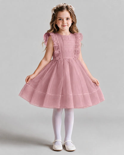 Dusty Rose A-line Girls Formal Dresses Front