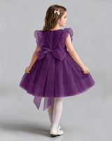 Grape A-line Girls Formal Dresses Back