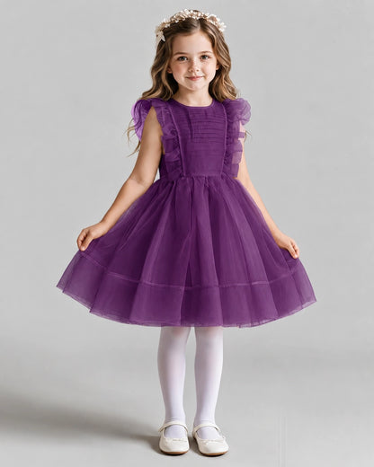 Grape A-line Girls Formal Dresses Front