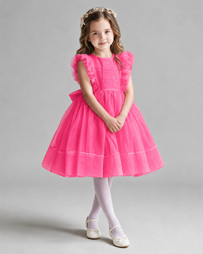 Hot Pink A-line Girls Formal Dresses Pose