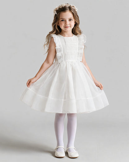 Ivory A-line Girls Formal Dresses Front