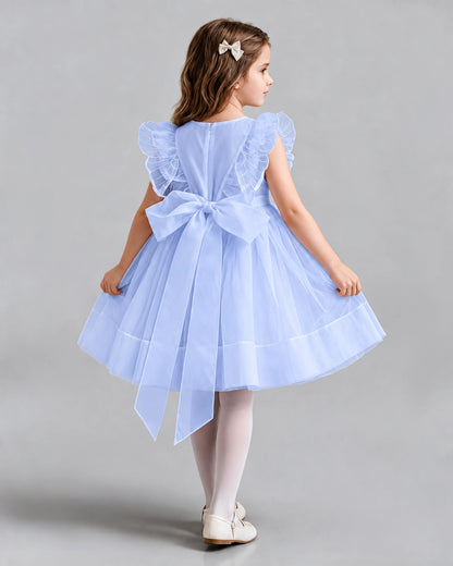 Lavender A-line Girls Formal Dresses Back