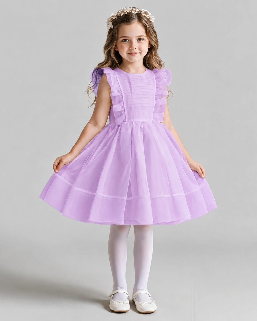 Lilac A-line Girls Formal Dresses Front