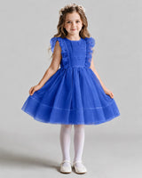 Royal Blue A-line Girls Formal Dresses Front
