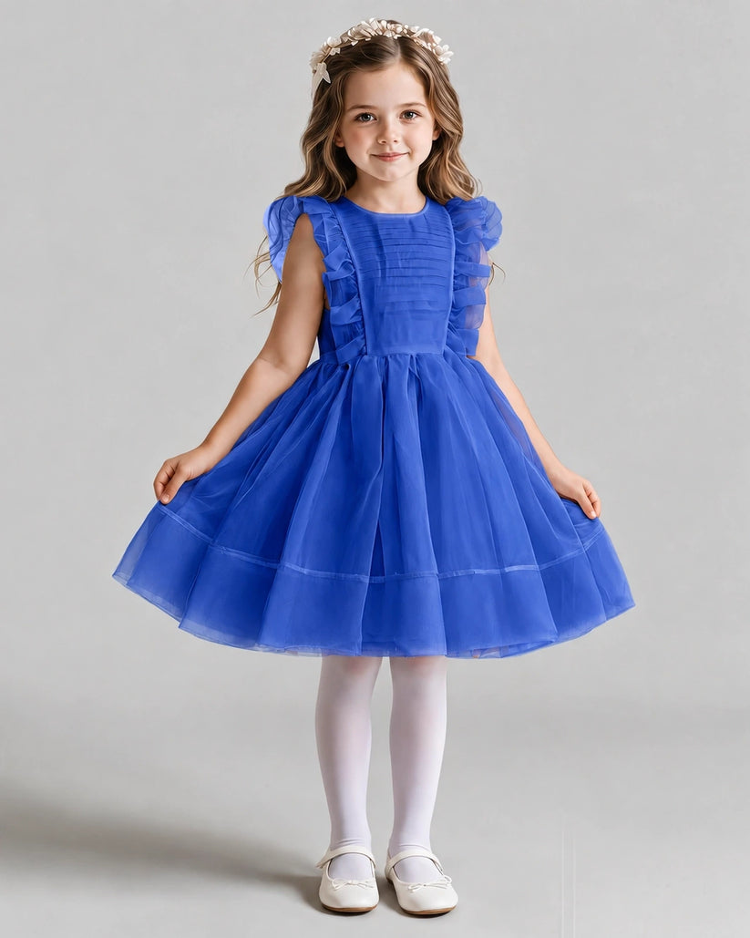Royal Blue A-line Girls Formal Dresses Front