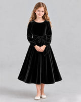 Black A-line Girls Formal Dress Front