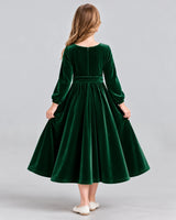 Dark Green A-line Girls Formal Dress Back [Shared]