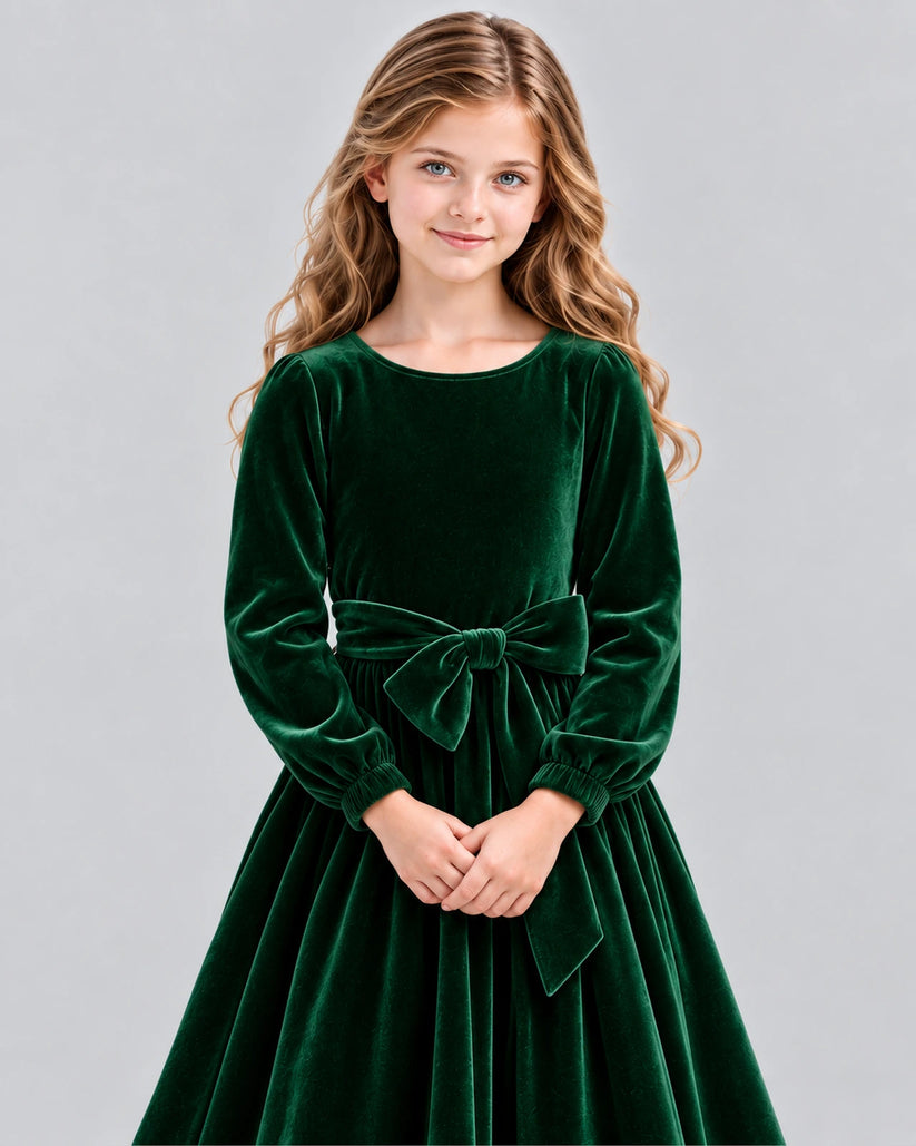 Dark Green A-line Girls Formal Dress Detail [Shared]