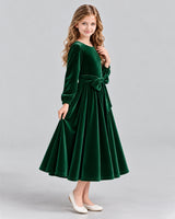 Dark Green A-line Girls Formal Dress Side [Shared]