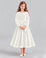 Ivory A-line Girls Formal Dress Front