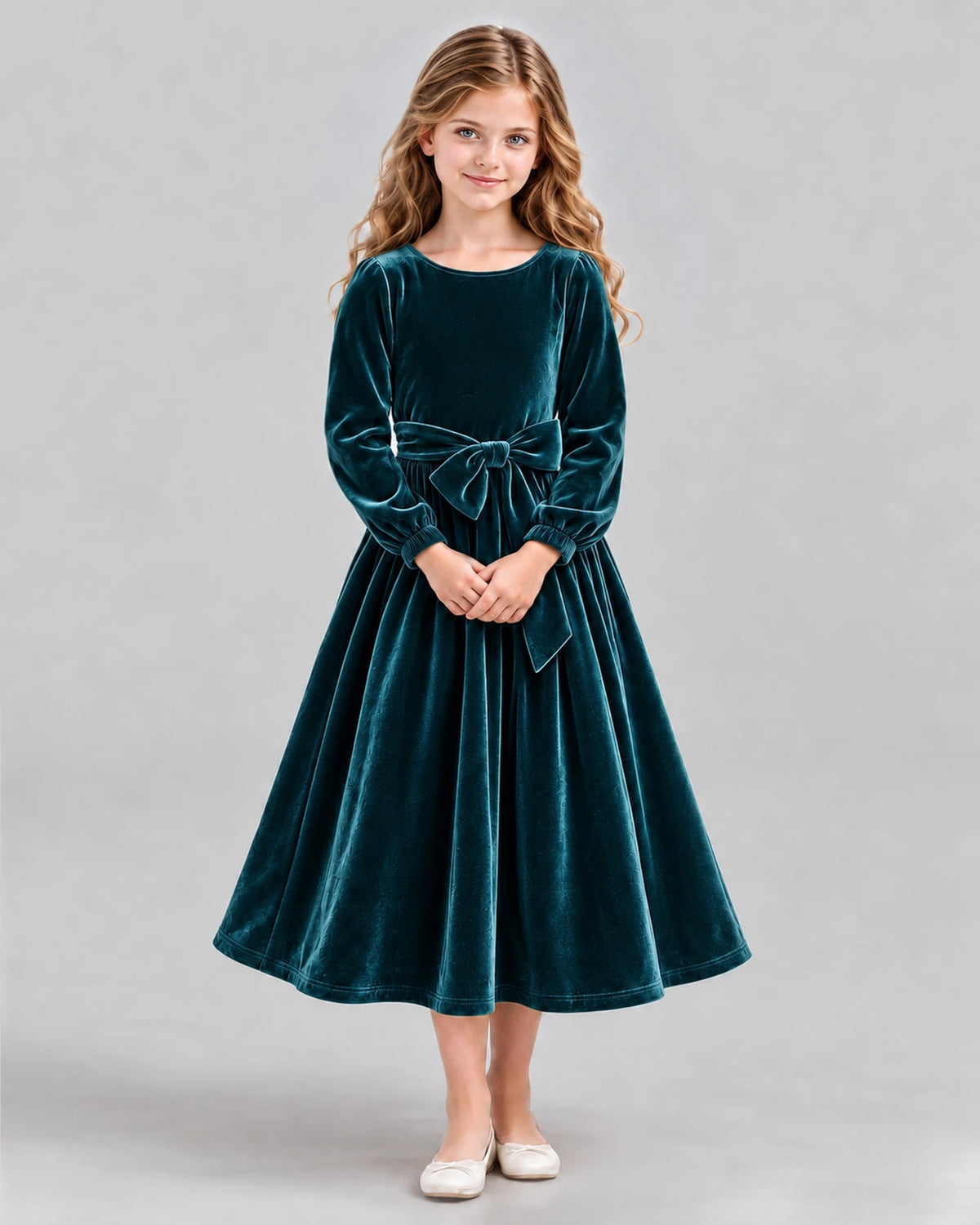 Peacock A-line Girls Formal Dress Front