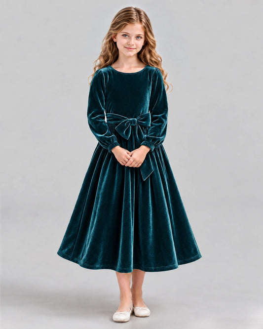 Peacock A-line Girls Formal Dress Front