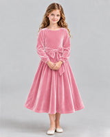 Pink A-line Girls Formal Dress Front