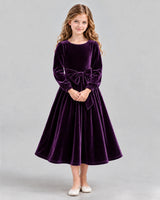 Purple A-line Girls Formal Dress Front