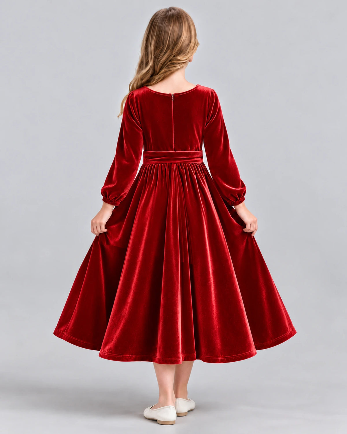 Red A-line Girls Formal Dress Back [Shared]