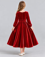 Red A-line Girls Formal Dress Back [Shared]