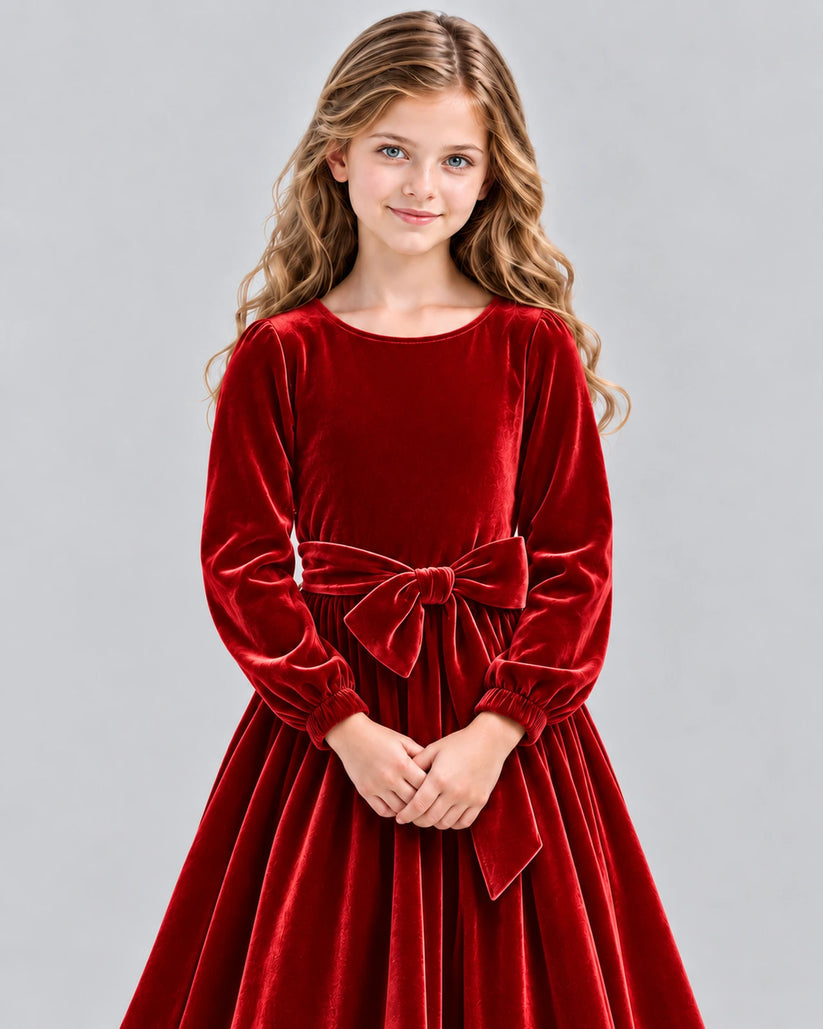 Red A-line Girls Formal Dress Detail [Shared]