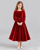 Red A-line Girls Formal Dress Front