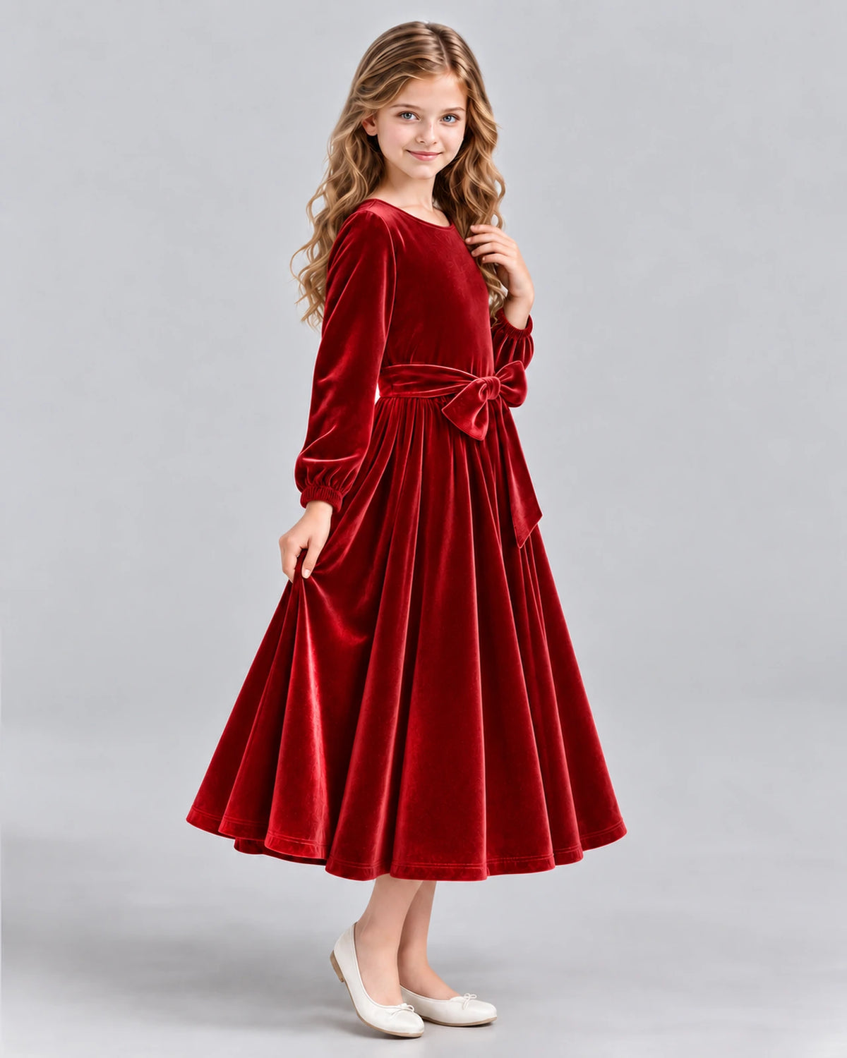 Red A-line Girls Formal Dress Side [Shared]