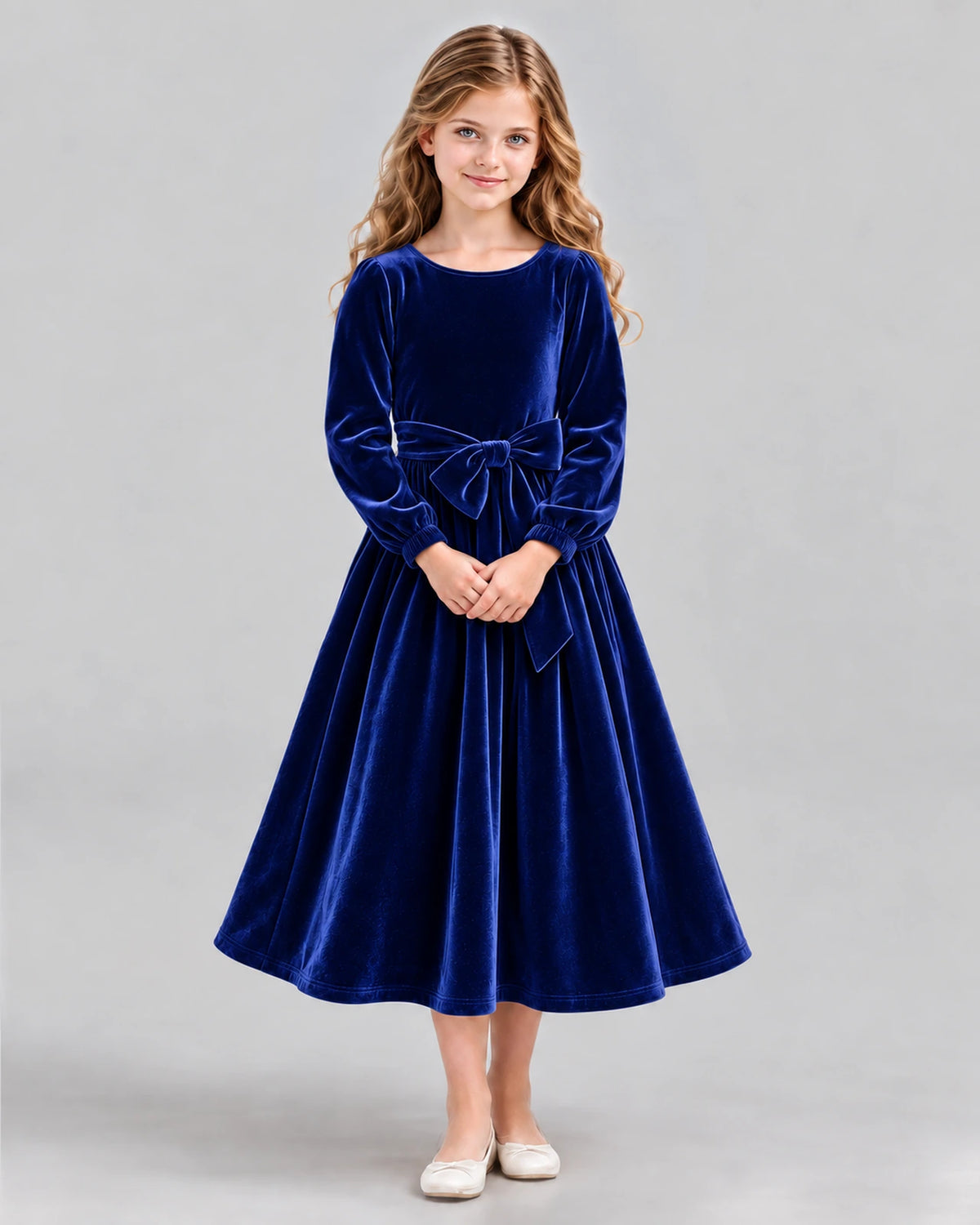 Royal Blue A-line Girls Formal Dress Front