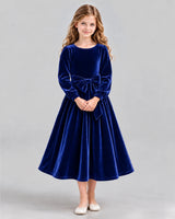 Royal Blue A-line Girls Formal Dress Front