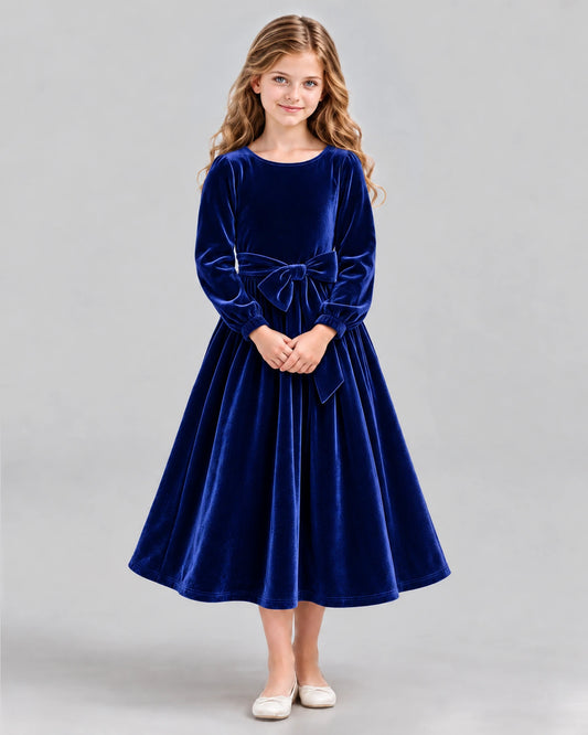 Royal Blue A-line Girls Formal Dress Front