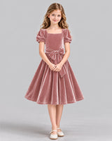 Dusty Rose A-line Girls Formal Dress Front
