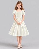 Ivory A-line Girls Formal Dress Front
