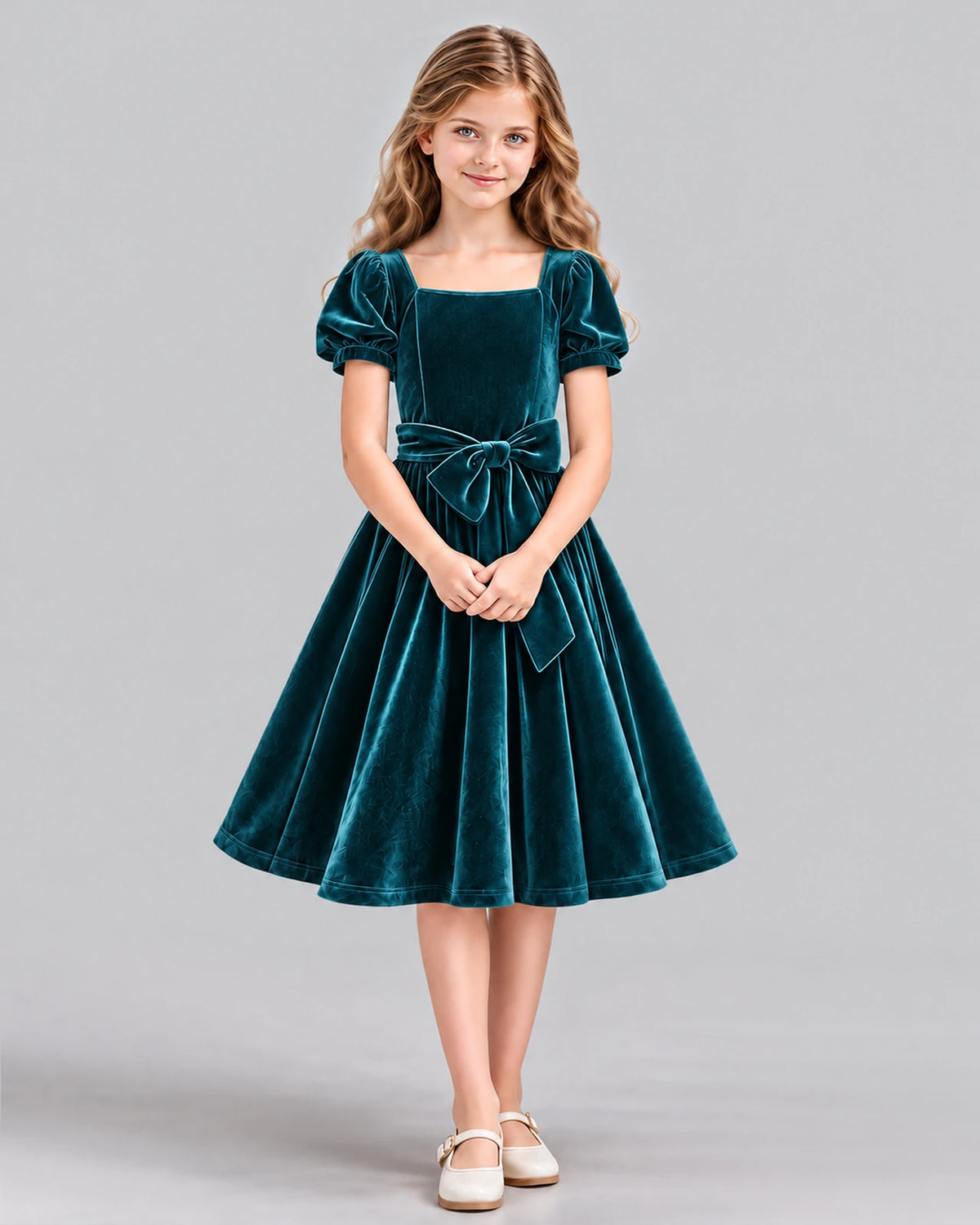 Peacock A-line Girls Formal Dress Front