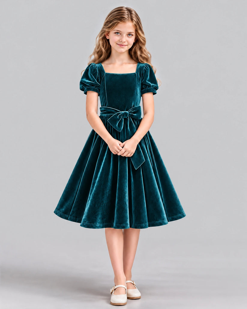 Peacock A-line Girls Formal Dress Front