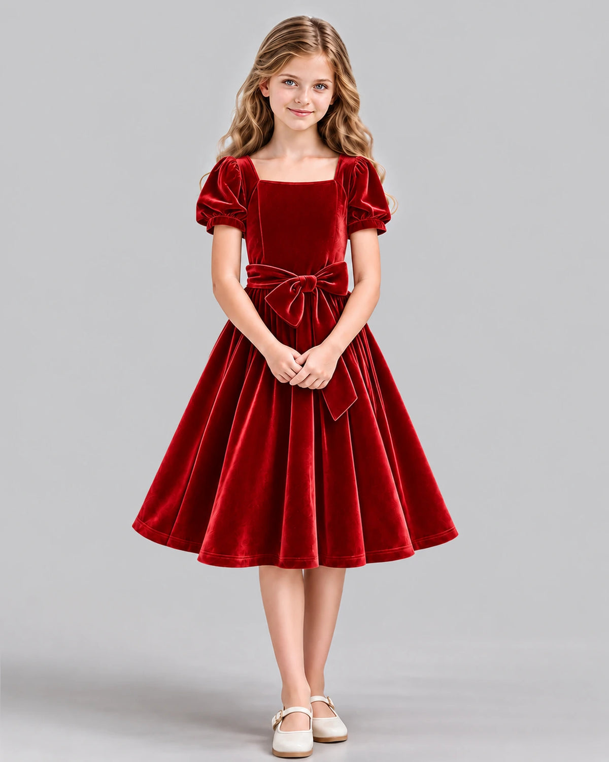 Red A-line Girls Formal Dress Front