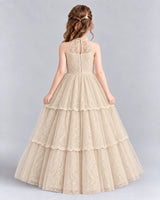 Champagne Ball Gown Flower Girl Dresses Back