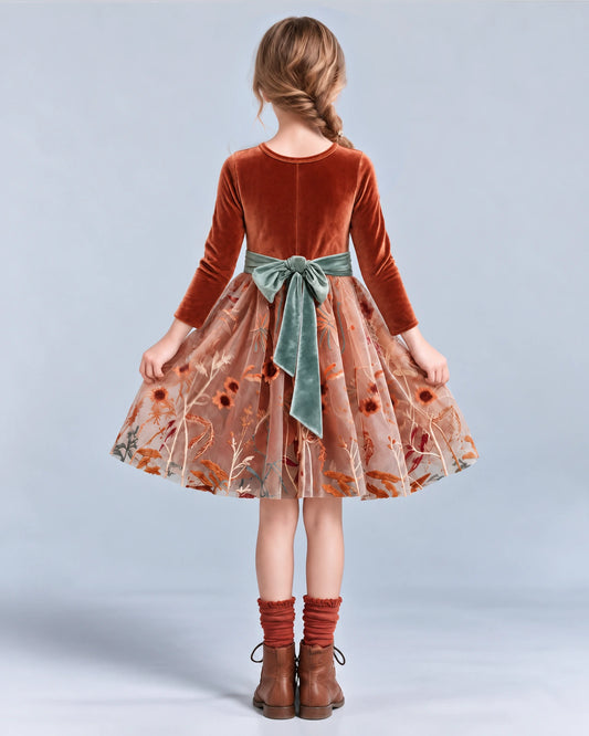 Burnt Orange A-line Girls Formal Dresses Back [Shared]