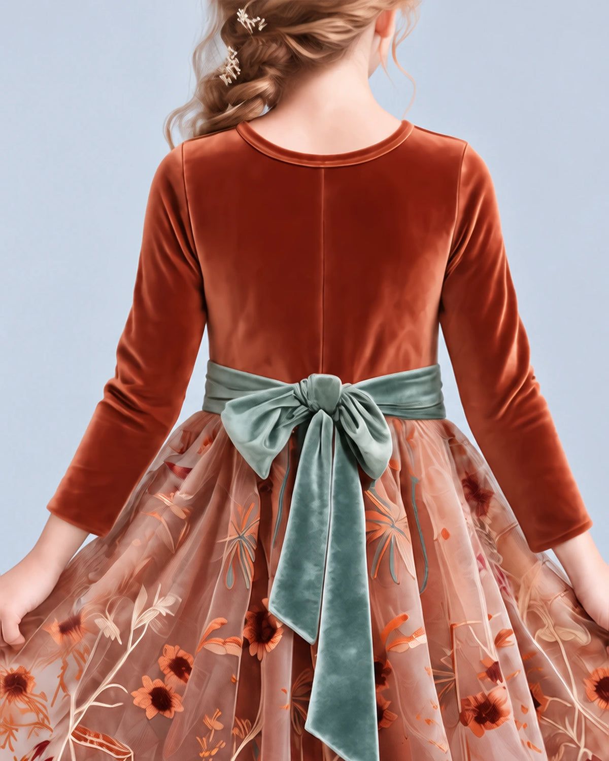 Burnt Orange A-line Girls Formal Dresses Back_Detail [Shared]