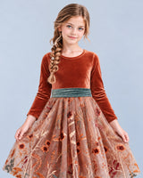 Burnt Orange A-line Girls Formal Dresses Detail [Shared]
