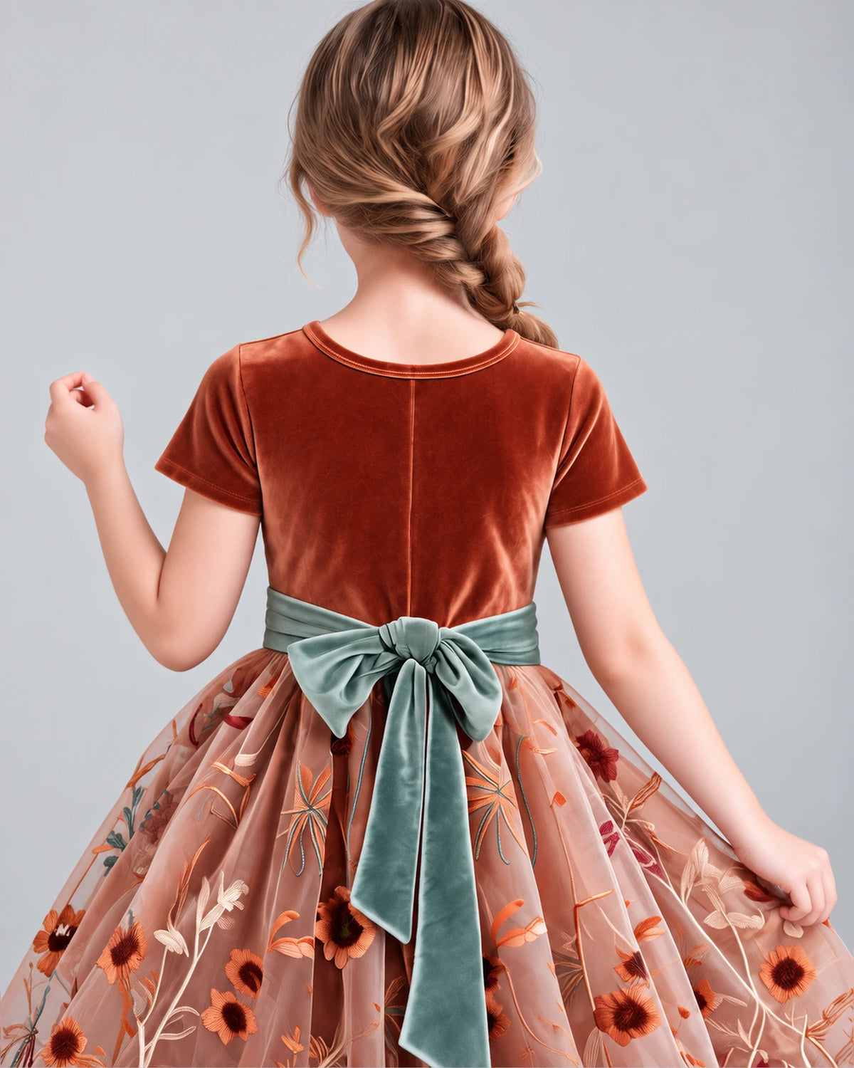 Burnt Orange A-line Girls Formal Dress Back_Detail [Shared]