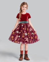 Burgundy A-line Girls Formal Dress Front