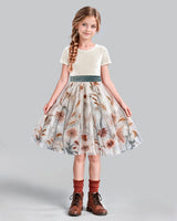 Ivory A-line Girls Formal Dress Front